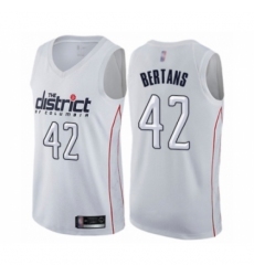 Men's Washington Wizards #42 Davis Bertans Authentic White Basketball Jersey - City Edition