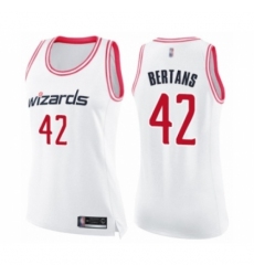 Women's Washington Wizards #42 Davis Bertans Swingman White Pink Fashion Basketball Jersey