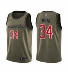 Men's Washington Wizards #34 C.J. Miles Swingman Green Salute to Service Basketball Jersey