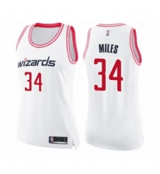 Women's Washington Wizards #34 C.J. Miles Swingman White Pink Fashion Basketball Jersey