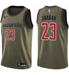Men's Nike Washington Wizards #23 Michael Jordan Green Salute to Service NBA Swingman Jersey