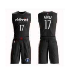 Men's Washington Wizards #17 Isaac Bonga Authentic Black Basketball Suit Jersey - City Edition