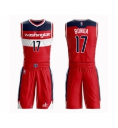 Men's Washington Wizards #17 Isaac Bonga Authentic Red Basketball Suit Jersey - Icon Edition