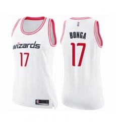 Women's Washington Wizards #17 Isaac Bonga Swingman White Pink Fashion Basketball Jersey