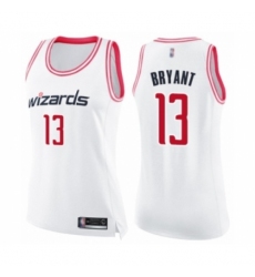 Women's Washington Wizards #13 Thomas Bryant Swingman White Pink Fashion Basketball Jersey