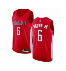 Men's Nike Washington Wizards #6 Troy Brown Jr. Red Swingman Jersey - Earned Edition
