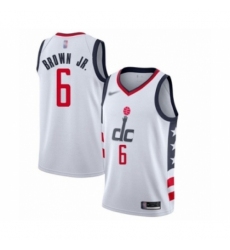 Men's Washington Wizards #6 Troy Brown Jr. Swingman White Basketball Jersey - 2019  20 City Edition