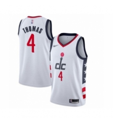 Men's Washington Wizards #4 Isaiah Thomas Swingman White Basketball Jersey - 2019-20 City Edition