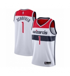 Men's Washington Wizards #1 Admiral Schofield Authentic White Basketball Jersey - Association Edition