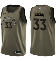 Men's Nike Toronto Raptors #33 Marc Gasol Green NBA Swingman Salute to Service Jersey