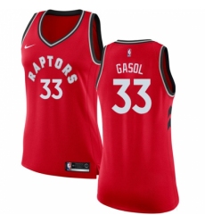 Women's Nike Toronto Raptors #33 Marc Gasol Red NBA Swingman Icon Edition Jersey