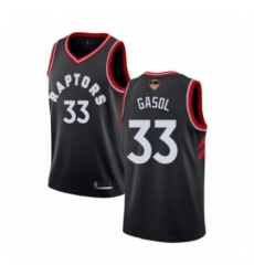 Women's Toronto Raptors #33 Marc Gasol Swingman Black 2019 Basketball Finals Bound Jersey Statement Edition