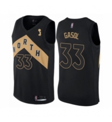 Women's Toronto Raptors #33 Marc Gasol Swingman Black 2019 Basketball Finals Champions Jersey - City Edition