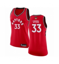 Women's Toronto Raptors #33 Marc Gasol Swingman Red 2019 Basketball Finals Bound Jersey - Icon Edition