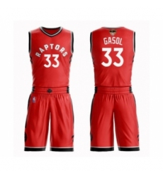 Women's Toronto Raptors #33 Marc Gasol Swingman Red 2019 Basketball Finals Bound Suit Jersey - Icon Edition