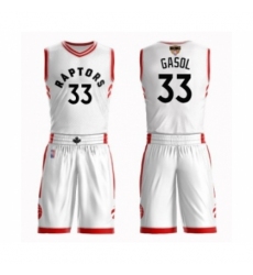 Women's Toronto Raptors #33 Marc Gasol Swingman White 2019 Basketball Finals Bound Suit Jersey - Association Edition