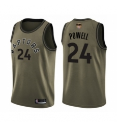 Men's Toronto Raptors #24 Norman Powell Swingman Green Salute to Service 2019 Basketball Finals Bound Jersey