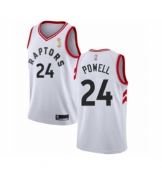 Men's Toronto Raptors #24 Norman Powell Swingman White 2019 Basketball Finals Champions Jersey - Association Edition