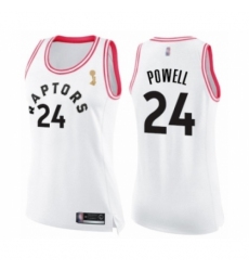 Women's Toronto Raptors #24 Norman Powell Swingman White Pink Fashion 2019 Basketball Finals Champions Jersey