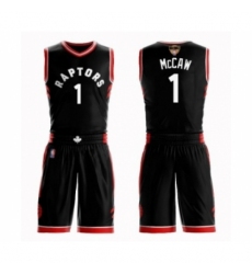 Men's Toronto Raptors #1 Patrick McCaw Swingman Black 2019 Basketball Finals Bound Suit Jersey Statement Edition
