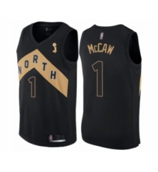 Men's Toronto Raptors #1 Patrick McCaw Swingman Black 2019 Basketball Finals Champions Jersey - City Edition