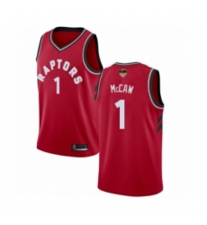 Men's Toronto Raptors #1 Patrick McCaw Swingman Red 2019 Basketball Finals Bound Jersey - Icon Edition
