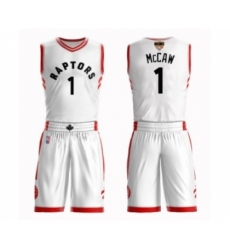 Men's Toronto Raptors #1 Patrick McCaw Swingman White 2019 Basketball Finals Bound Suit Jersey - Association Edition
