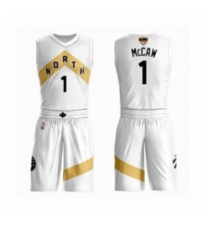 Men's Toronto Raptors #1 Patrick McCaw Swingman White 2019 Basketball Finals Bound Suit Jersey - City Edition