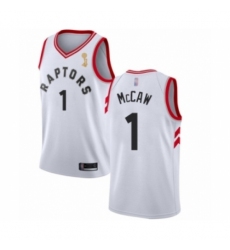 Men's Toronto Raptors #1 Patrick McCaw Swingman White 2019 Basketball Finals Champions Jersey - Association Edition