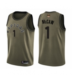 Youth Toronto Raptors #1 Patrick McCaw Swingman Green Salute to Service 2019 Basketball Finals Bound Jersey