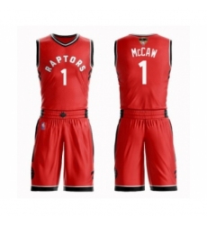 Youth Toronto Raptors #1 Patrick McCaw Swingman Red 2019 Basketball Finals Bound Suit Jersey - Icon Edition