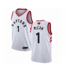 Youth Toronto Raptors #1 Patrick McCaw Swingman White 2019 Basketball Finals Bound Jersey - Association Edition