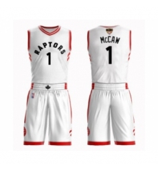 Youth Toronto Raptors #1 Patrick McCaw Swingman White 2019 Basketball Finals Bound Suit Jersey - Association Edition