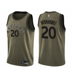 Men's Toronto Raptors #20 Dewan Hernandez Swingman Green Salute to Service Basketball Jersey