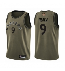 Men's Toronto Raptors #9 Serge Ibaka Swingman Green Salute to Service 2019 Basketball Finals Bound Jersey