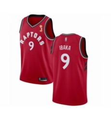 Men's Toronto Raptors #9 Serge Ibaka Swingman Red 2019 Basketball Finals Champions Jersey - Icon Edition