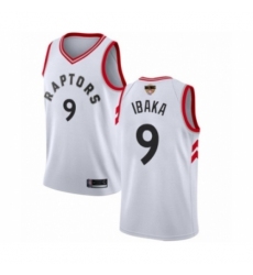 Men's Toronto Raptors #9 Serge Ibaka Swingman White 2019 Basketball Finals Bound Jersey - Association Edition