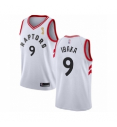 Men's Toronto Raptors #9 Serge Ibaka Swingman White 2019 Basketball Finals Champions Jersey - Association Edition