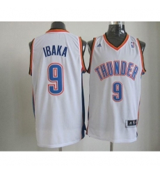 Thunder #9 Serge Ibaka White Revolution 30 Stitched NBA Jersey