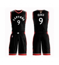 Women's Toronto Raptors #9 Serge Ibaka Swingman Black 2019 Basketball Finals Bound Suit Jersey Statement Edition