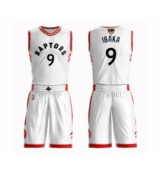 Youth Toronto Raptors #9 Serge Ibaka Swingman White 2019 Basketball Finals Bound Suit Jersey - Association Edition