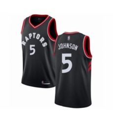 Men's Toronto Raptors #5 Stanley Johnson Authentic Black Basketball Jersey Statement Edition