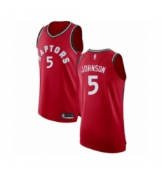 Men's Toronto Raptors #5 Stanley Johnson Authentic Red Basketball Jersey - Icon Edition