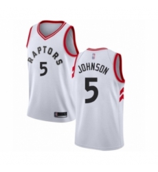 Men's Toronto Raptors #5 Stanley Johnson Authentic White Basketball Jersey - Association Edition