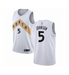 Men's Toronto Raptors #5 Stanley Johnson Authentic White Basketball Jersey - City Edition