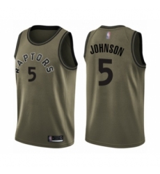 Men's Toronto Raptors #5 Stanley Johnson Swingman Green Salute to Service Basketball Jersey