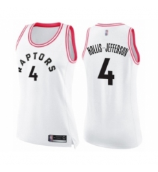 Women's Toronto Raptors #4 Rondae Hollis-Jefferson Swingman White Pink Fashion Basketball Jersey