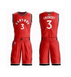 Men's Toronto Raptors #3 OG Anunoby Swingman Red 2019 Basketball Finals Bound Suit Jersey - Icon Edition