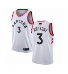 Men's Toronto Raptors #3 OG Anunoby Swingman White 2019 Basketball Finals Bound Jersey - Association Edition