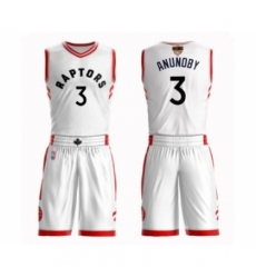 Men's Toronto Raptors #3 OG Anunoby Swingman White 2019 Basketball Finals Bound Suit Jersey - Association Edition